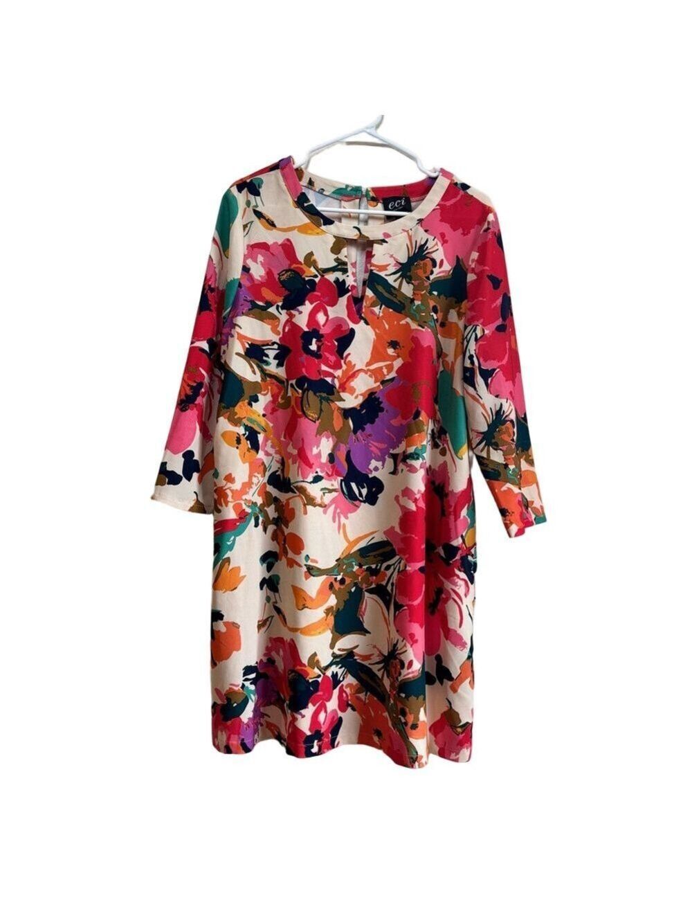 ECI Colorful Long Sleeve Shift Dress